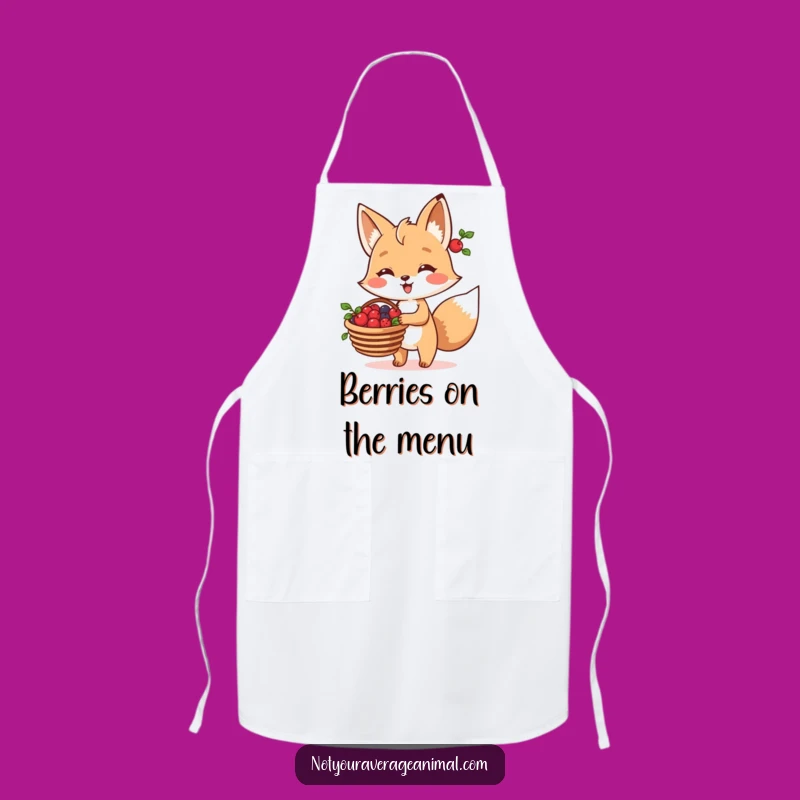 Funny Fox Berry Basket Apron: Cook with Cheerful Woodland Style!