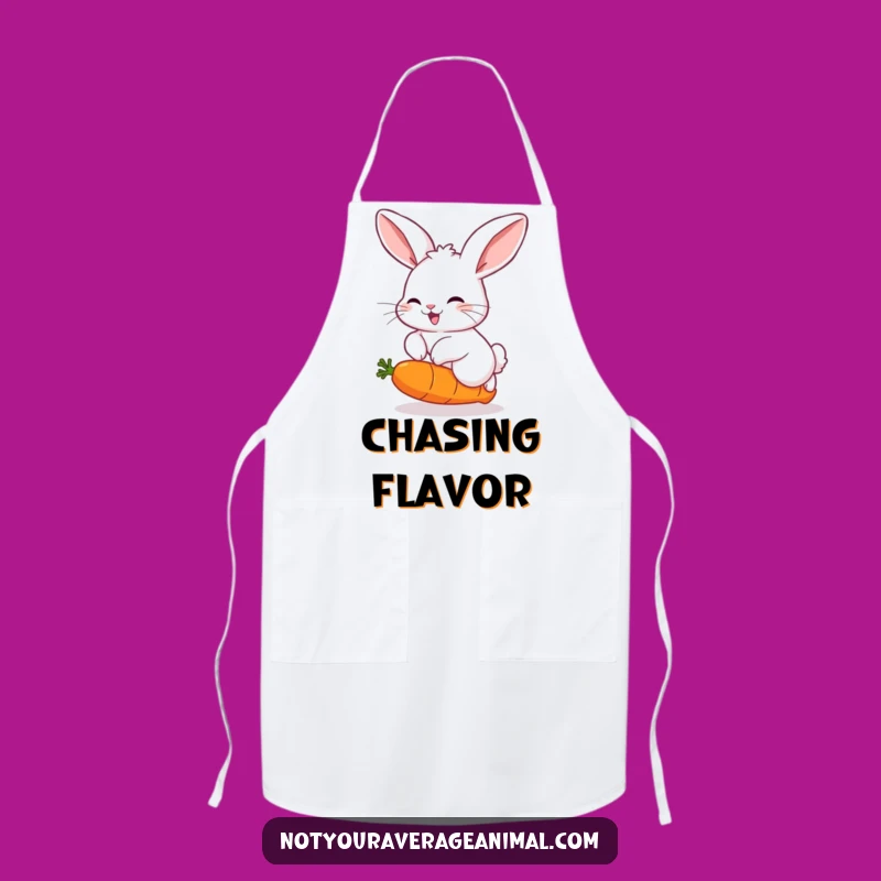 Funny Chef Apron: Rabbit's Bouncing Carrot Kitchen Fun