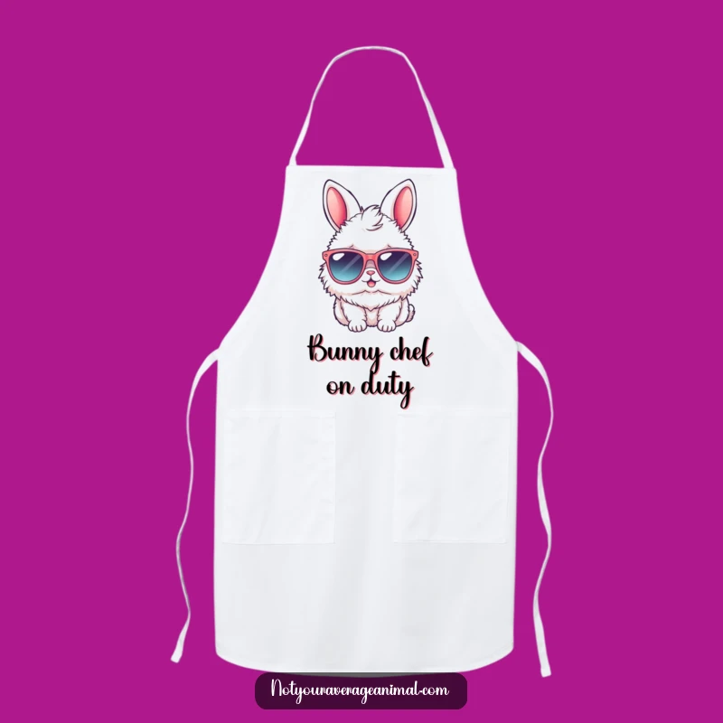 Funny Bunny Sunglasses Apron: Chef Rabbit Cooking Gear for Fun