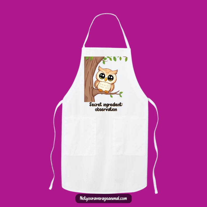 Funny Curious Owl Chef Apron - Wise & Witty Kitchen Gift
