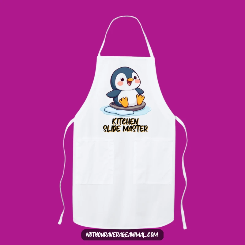 Funny Happy Penguin Sliding Apron, Joyful Kitchen Wear for Winter Chefs
