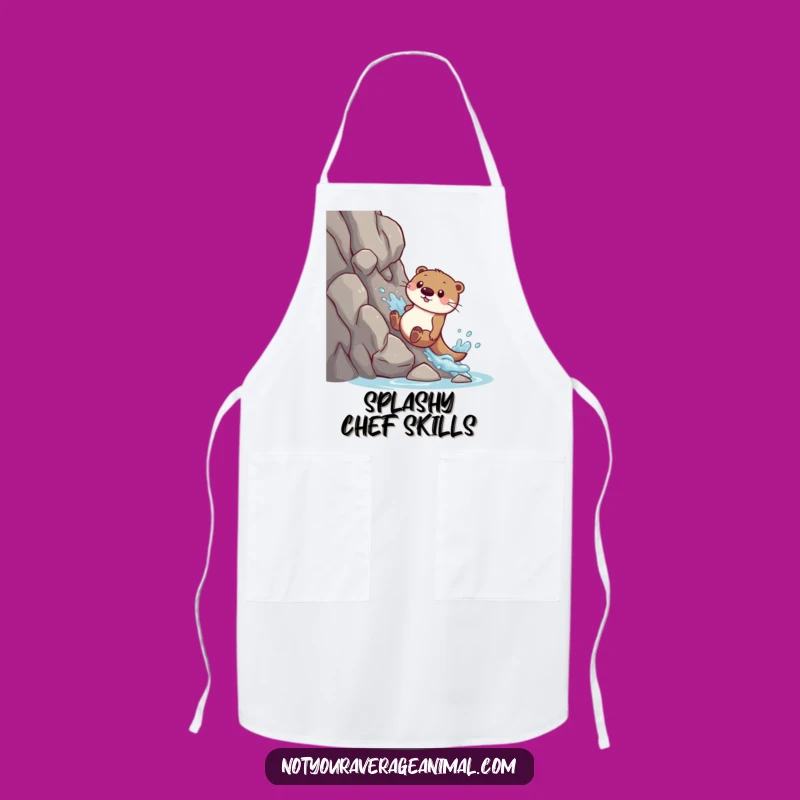 Funny Otter Kitchen Apron: Cook with Splashy, Playful Spirit