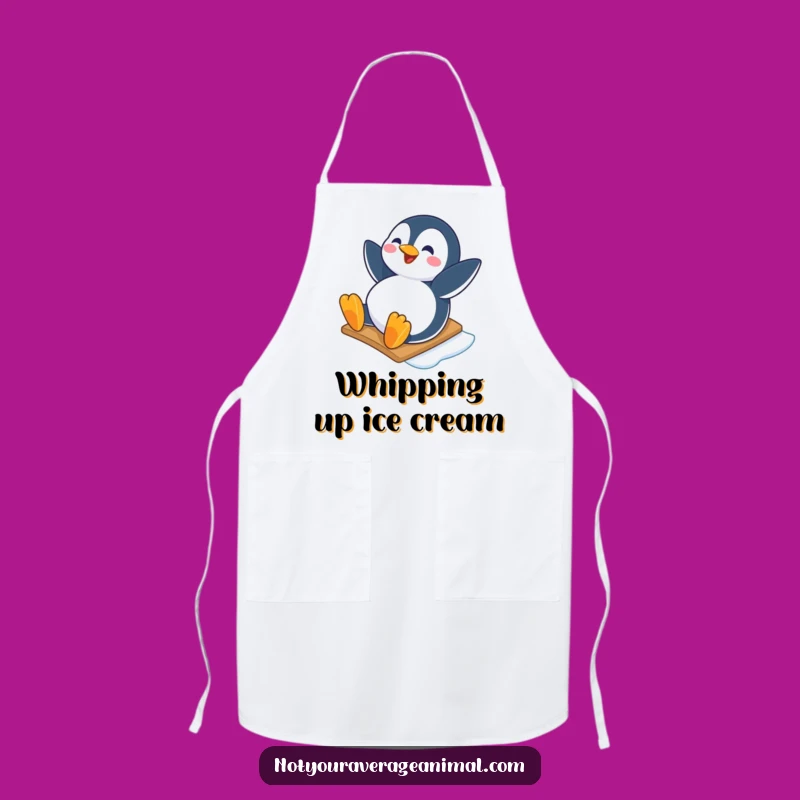 Funny Penguin Apron: Happy Slider for Cheerful Winter Kitchen Gift