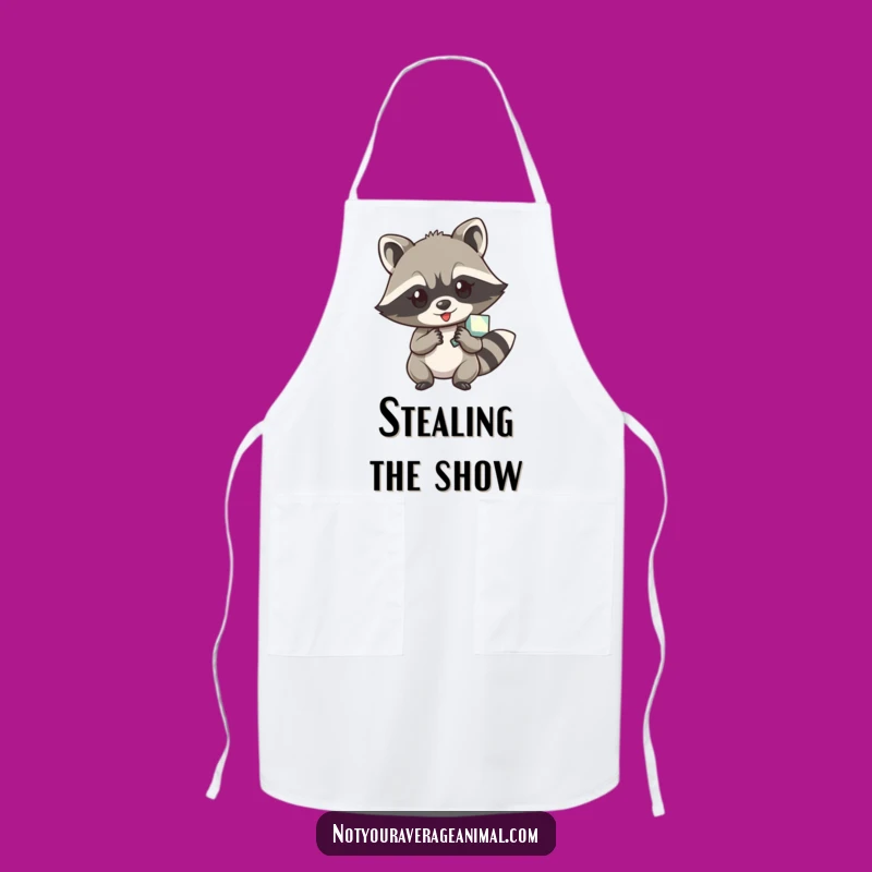 Funny Raccoon Shiny Object Apron: Cook Up Mischief in the Kitchen