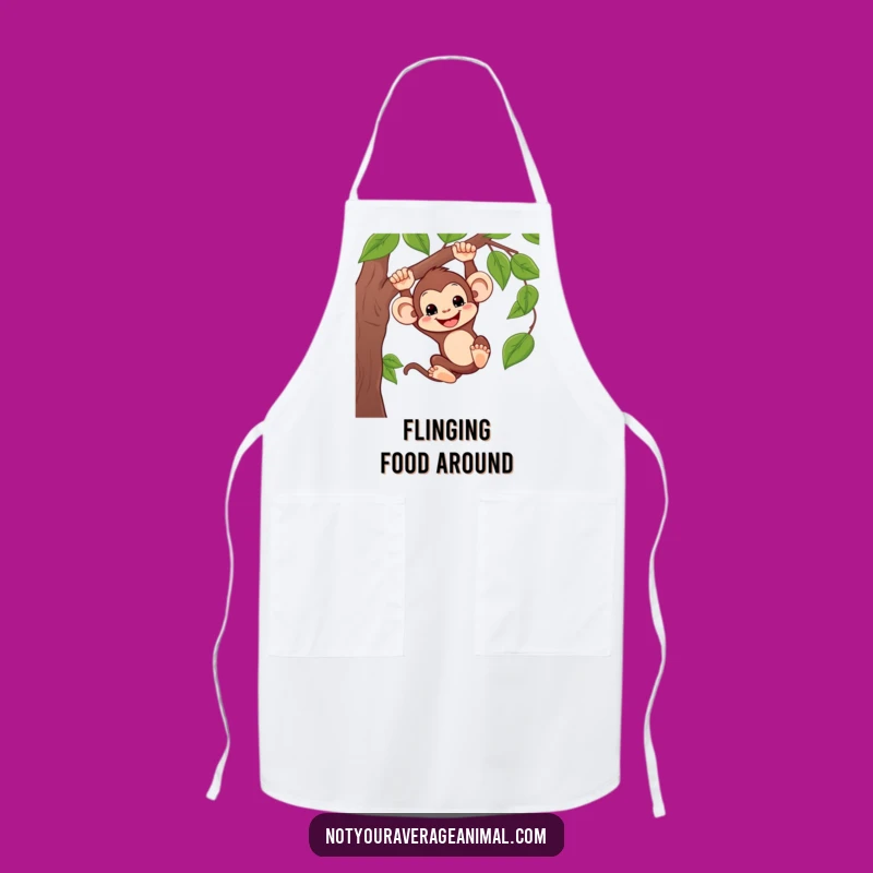 Funny Silly Monkey Swinging Apron - Jungle Chef Bib, Hilarious Primate Gift