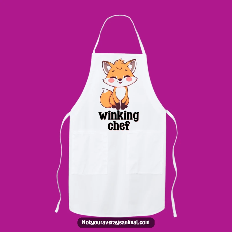 Funny Winking Fox Apron - Cook with Cheeky Charm