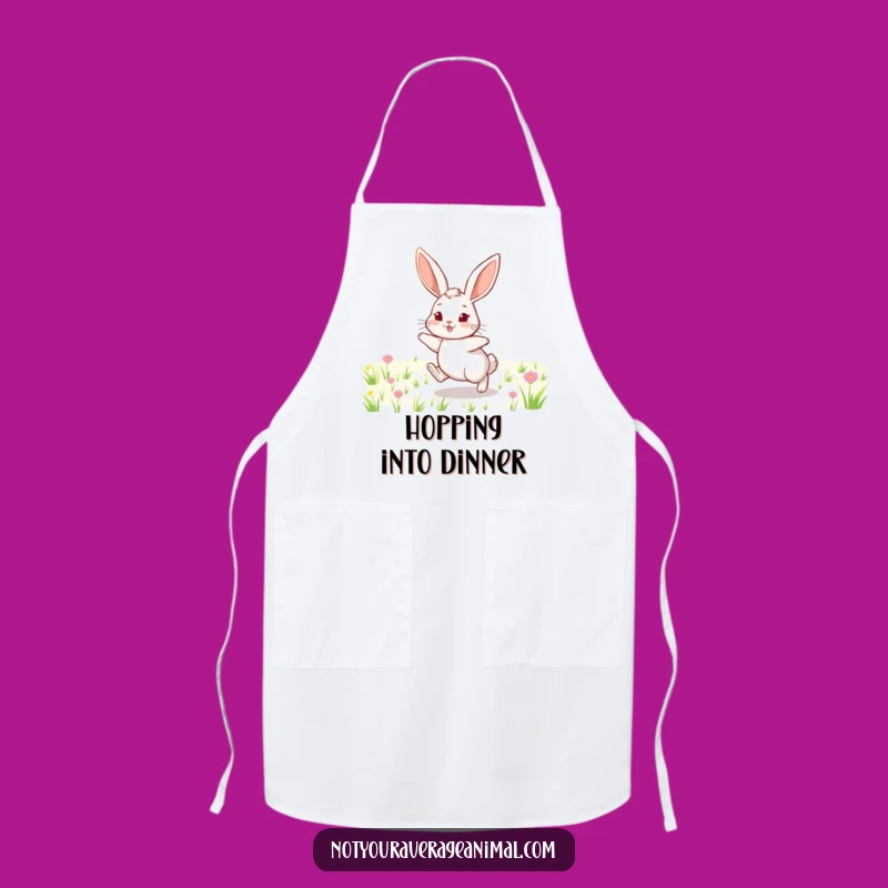 Funny Cheerful Rabbit Field Apron - Chef's Funny Kitchen Accessory