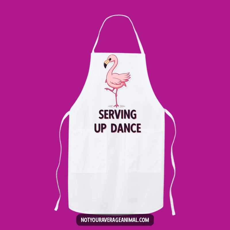 Funny Flamingo Dance Apron: Cook with Tropical Flair