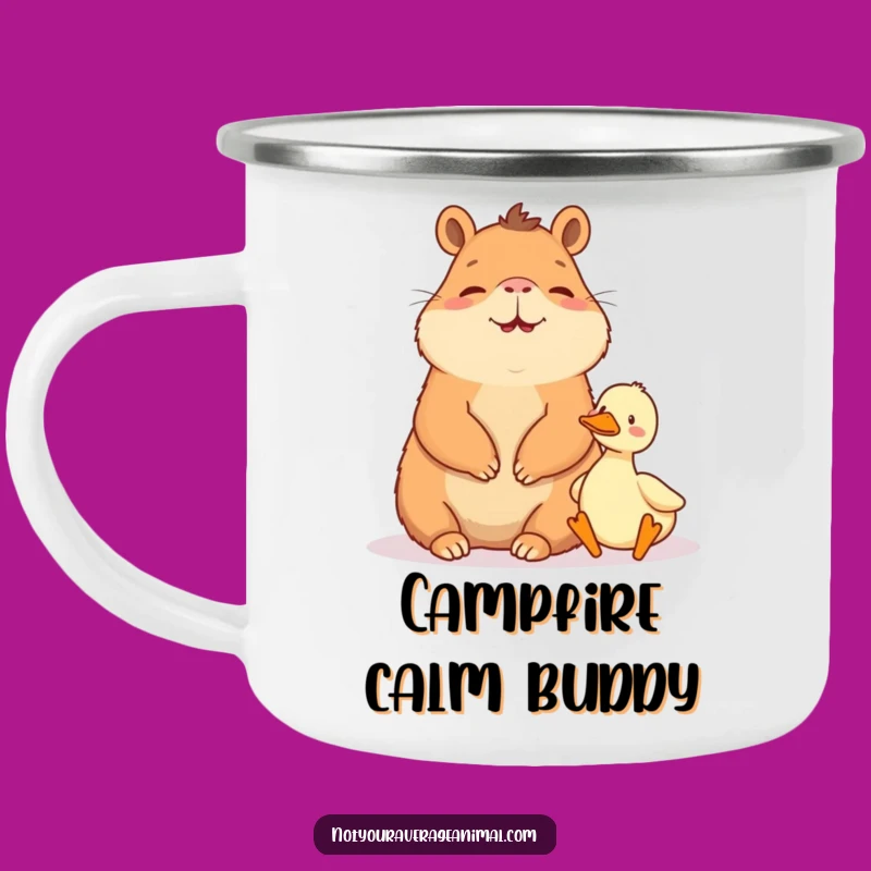 Funny Capybara Camping Mug: Peaceful Adventures with a Tiny Friend