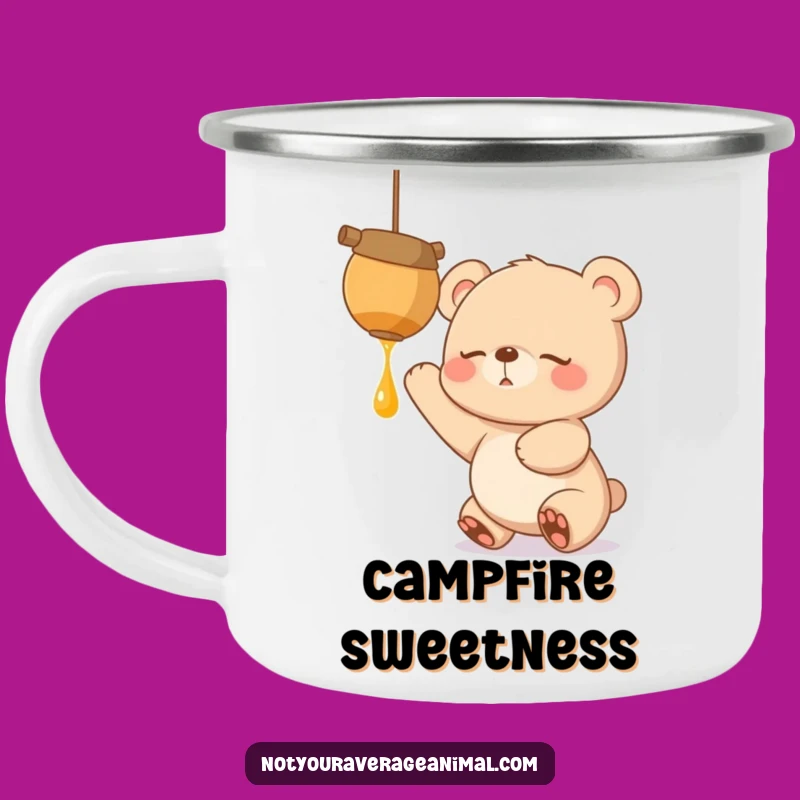Funny Camp Mug: Bear Cub's Honeypot Reach Adventure
