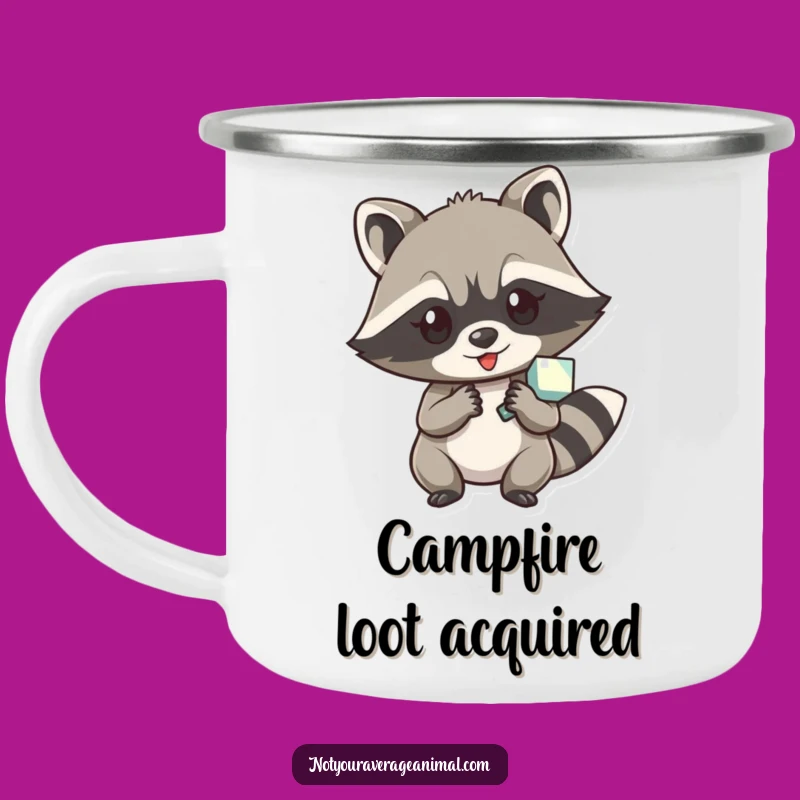 Durable Funny Raccoon Shiny Object Camping Mug: Your Trail Blazing Buddy