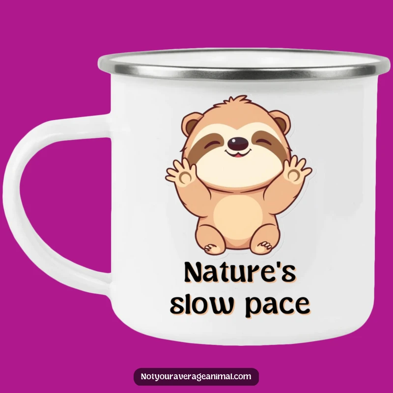 Durable Funny Sloth Waving Hello Camping Mug: Cheerful Sips on Every Adventure