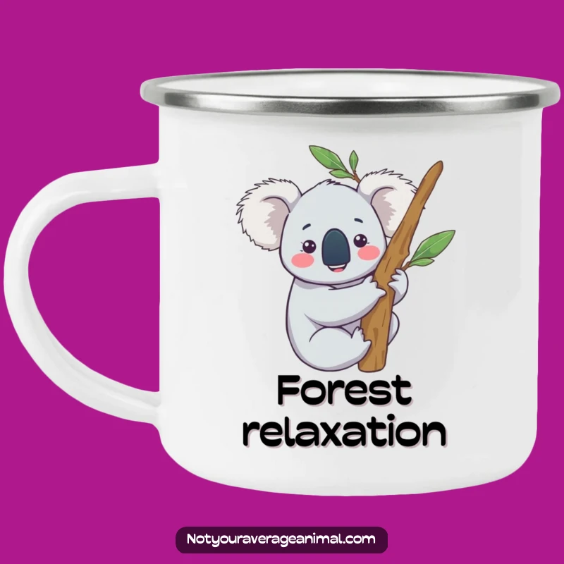 Funny Content Koala Camping Mug - Happy Eucalyptus Hug Cup Gift
