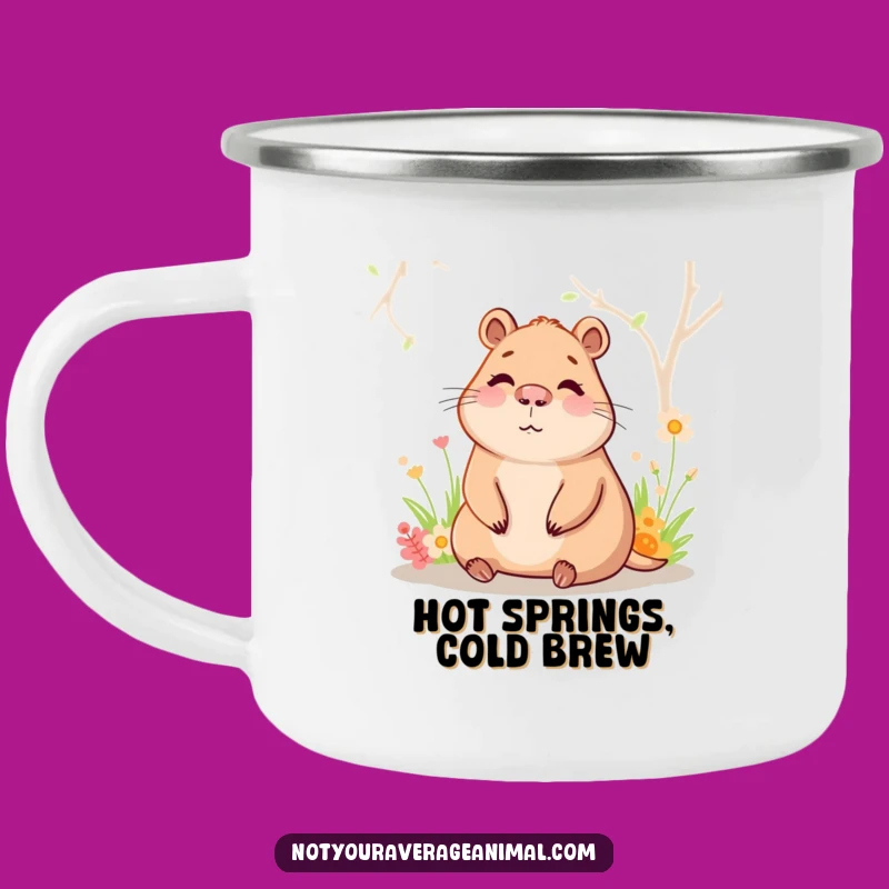 Funny Capybara Spring Camping Mug - Relaxing Animal Campfire Gift