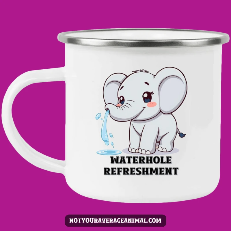 Funny Elephant Camping Mug: Sip Refreshment with a Happy Friend Outdoors!
