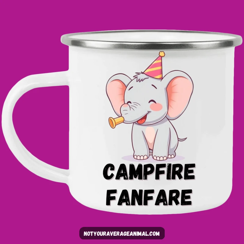 Funny Elephant Party Horn Camping Mug - Festive Adventure Gear