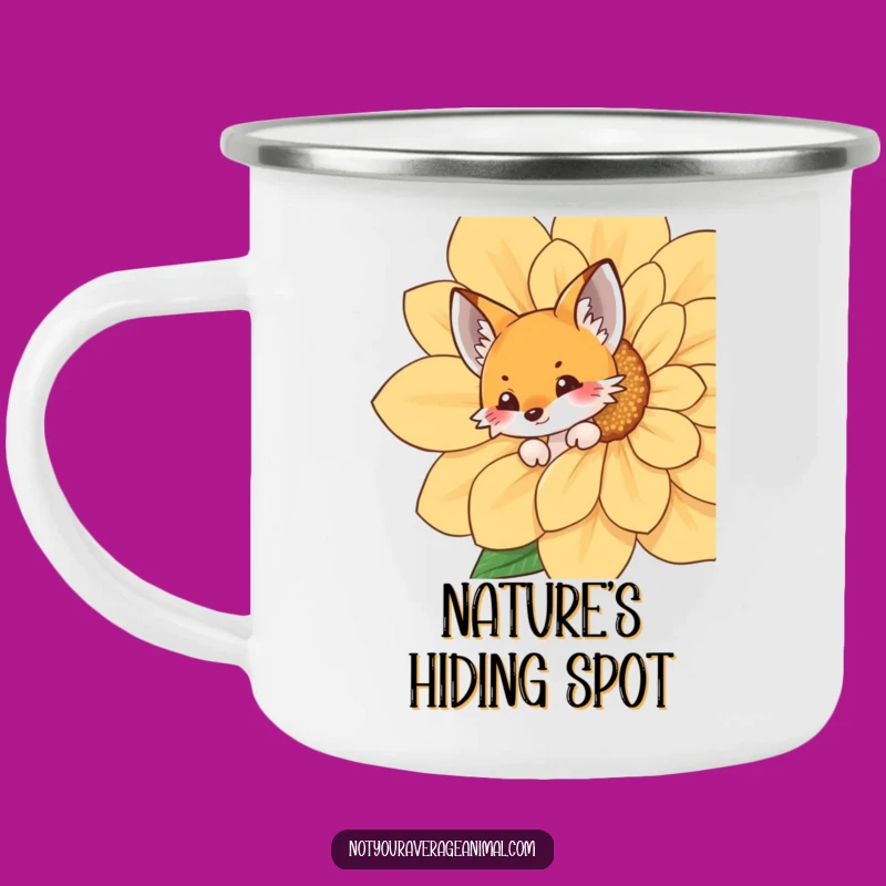 Funny Fox Flower Camping Mug: Woodland Drinkware for Outdoor Fun