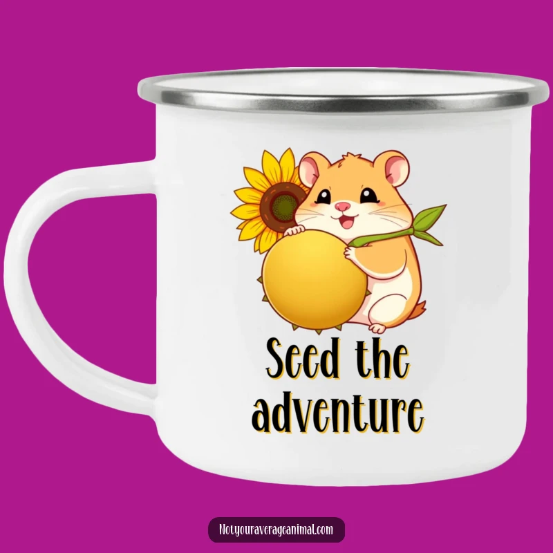 Funny Hamster Seed Camping Mug - Outdoor Plump Hamster Snack Lover