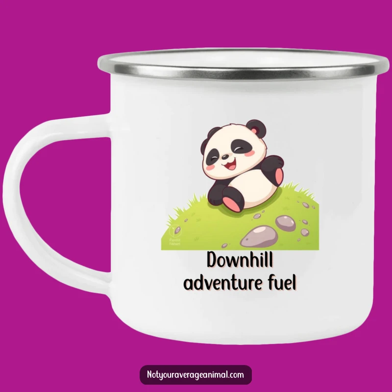Funny Panda Camping Mug: Giggling Cub Rolling Adventure, A Joyful Funny Gift