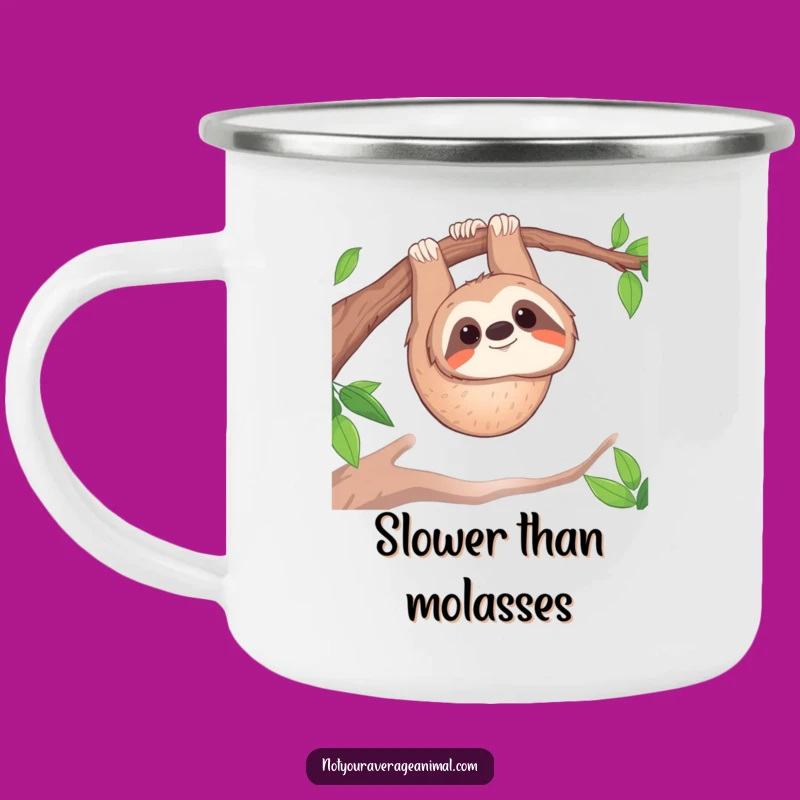 Funny Sloth Camping Mug: Your Trail Companion for Relaxed Adventures