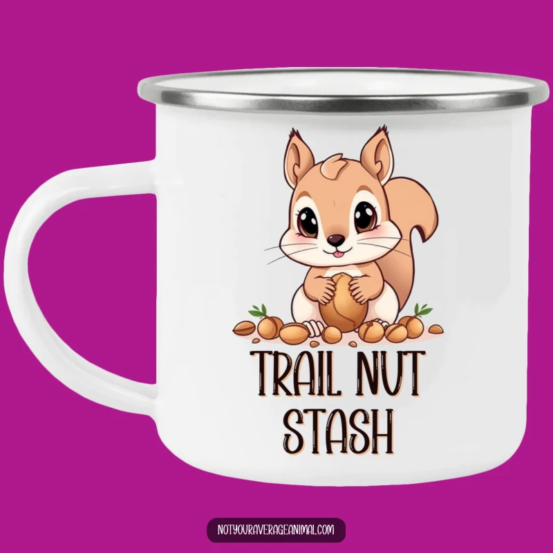 Funny Squirrel Camping Mug - Big Eyes Gathering Nuts, Outdoor Gift!