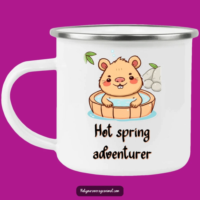 Funny Capybara Hot Spring Camping Mug: Enjoy Nature's Warmth!