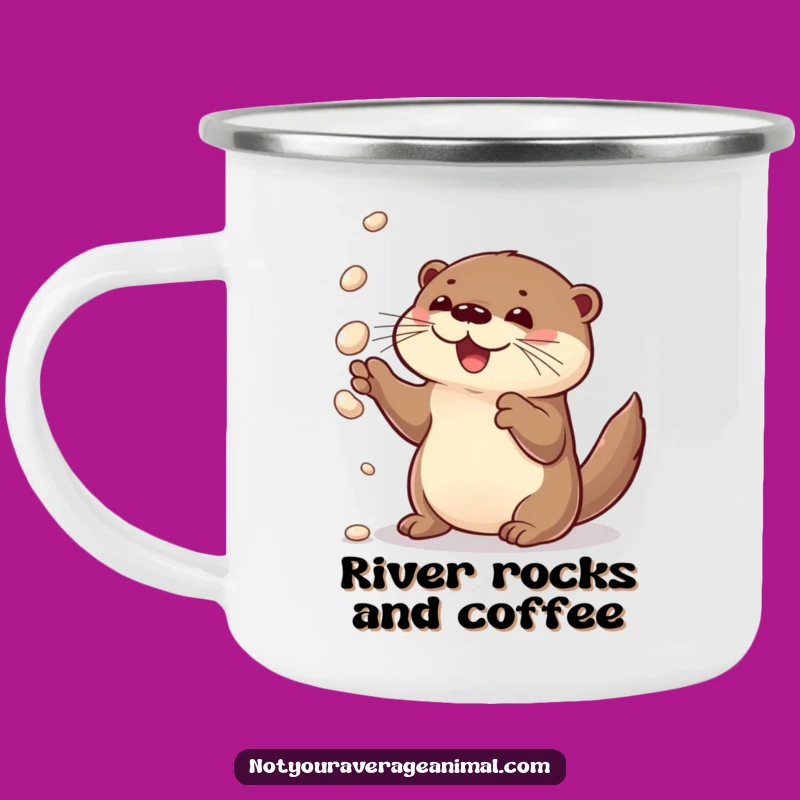 Funny Otter Juggling Camping Mug - Adventure Ready Whimsy