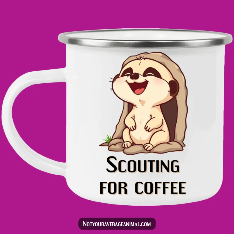 Funny Laughing Meerkat Camping Mug, Hilarious Outdoor Companion for Joy