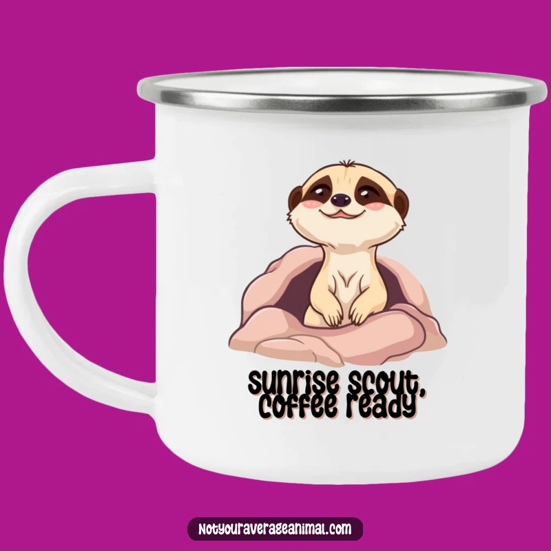 Funny Giggling Meerkat Camping Mug - Hilarious Burrow Animal Camp Gift
