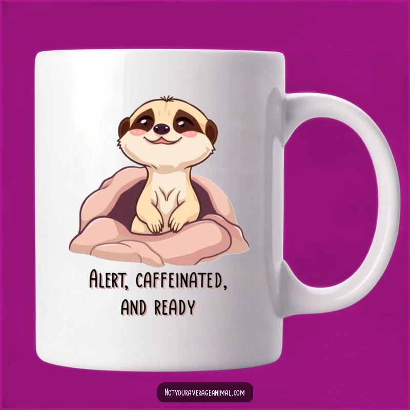 Funny Giggling Meerkat Mug - Hilarious Animal Burrow Surprise Gift