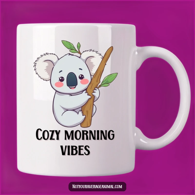 Funny Content Koala Mug - Happy Eucalyptus Hug Gift for Chill Vibes