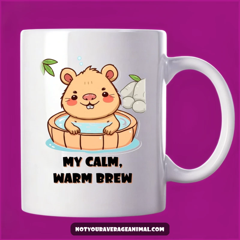 Funny Capybara Hot Spring Mug: Relax and Laugh with This Chill Design!