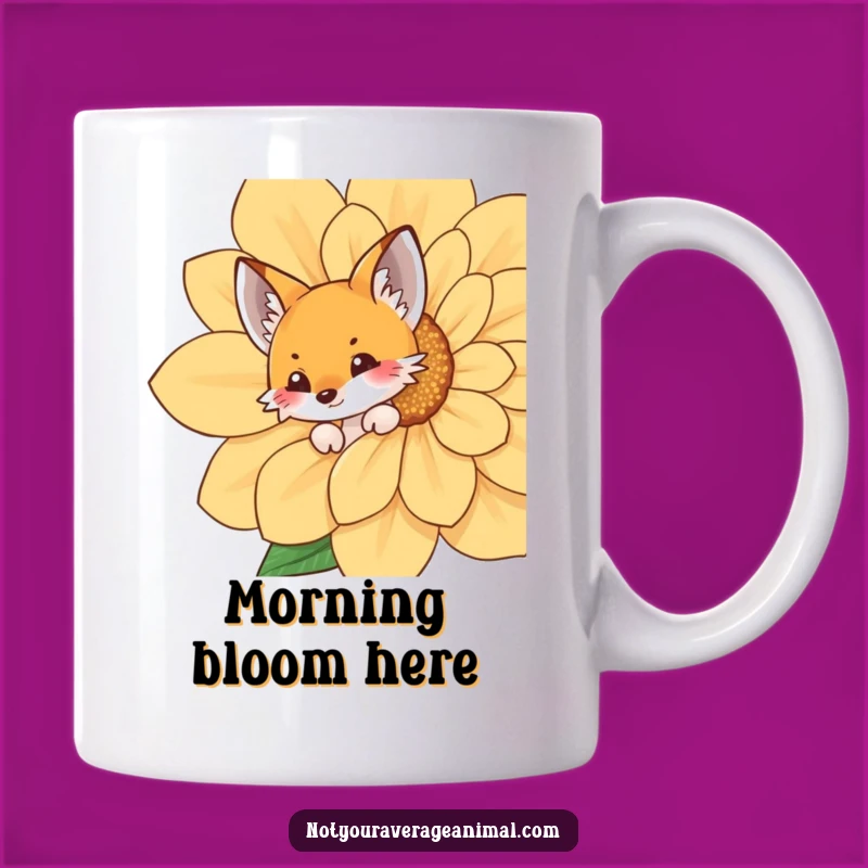 Funny Fox Flower Mug: Playful Woodland Creature Gift for Nature Lovers