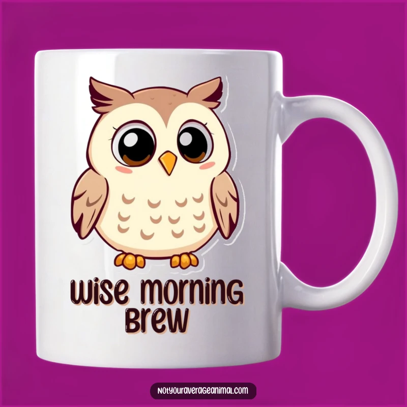 Funny Owl Mug: Hoot Your Way to Happiness with Wise, Smiling Eyes!