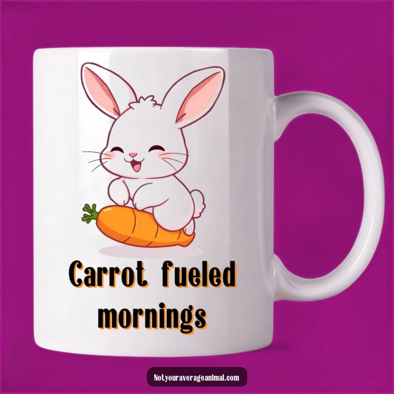 Funny Rabbit Mug: Hopping Joy Over Bouncing Carrot Gift
