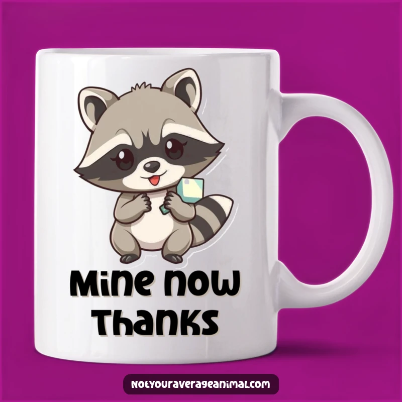 Funny Raccoon Shiny Object Mug: Perfect Gift for Clever Mischief Lovers