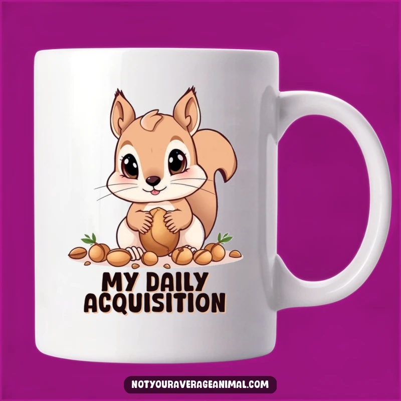 Funny Squirrel Mug - Big Eyes Gathering Nuts, Adorable & Funny Gift!