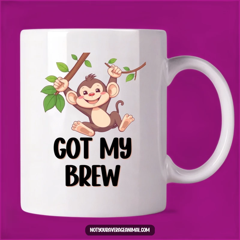 Funny Monkey Mug: 'Swing' into Fun with this Grinning Primate Gift!