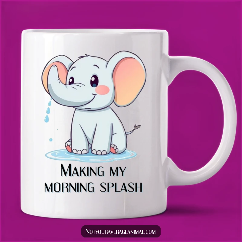 Funny Elephant Trunk Spray Mug - Joyful Animal Humor Coffee Cup Gift