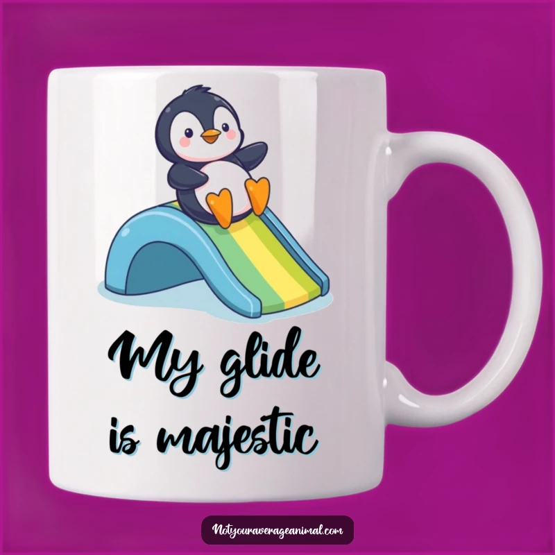 Funny Penguin Rainbow Slide Mug - A Hilarious Gift for Penguin Lovers