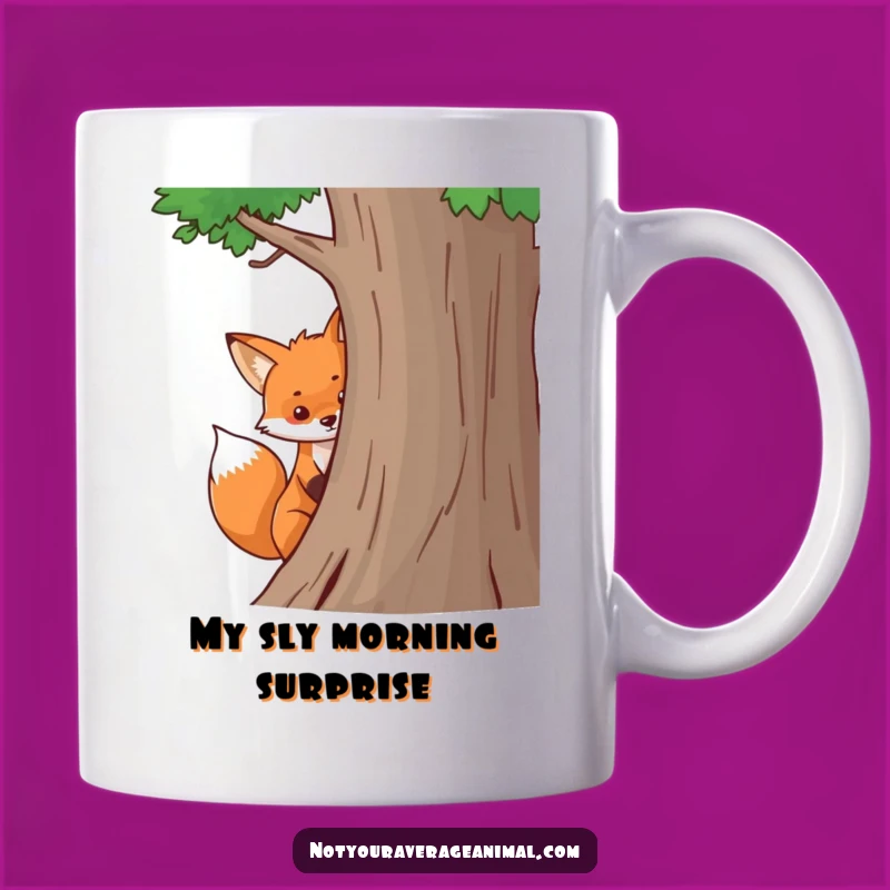 Funny Fox Peeking Mug - A Playful Bushy Tail Friend, Perfect Gift!