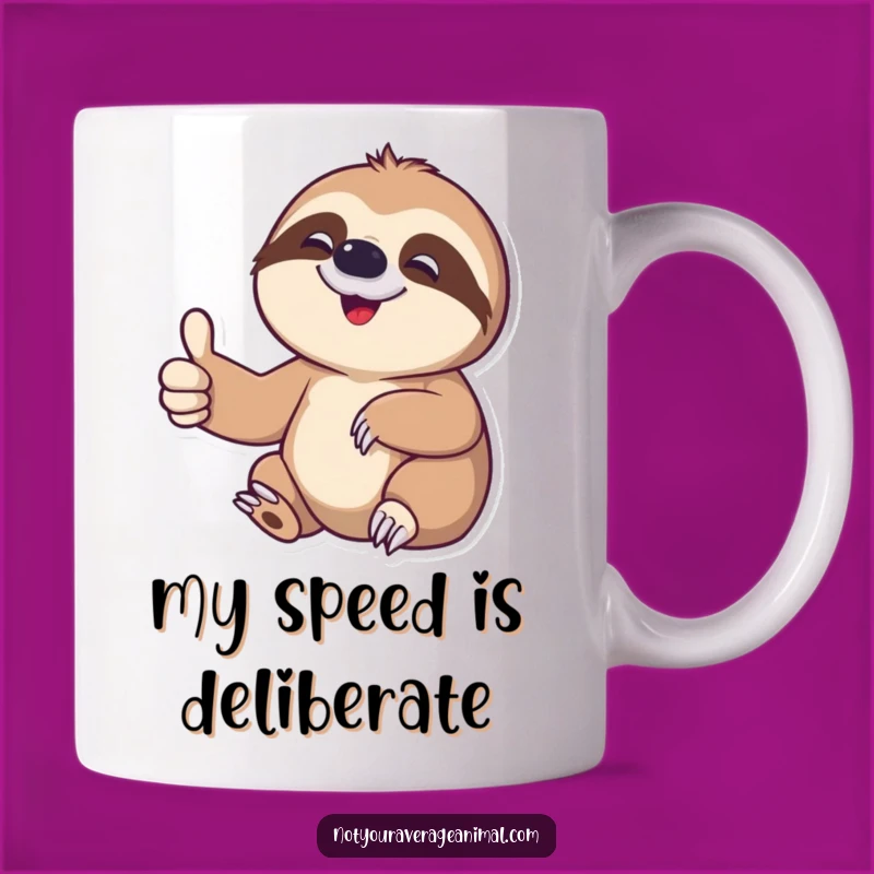 Funny Sloth Thumbs Up Mug: A Hilarious Gift for Slow & Steady Wins