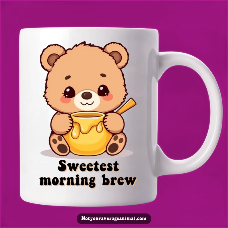 Funny Bear Cub Honey Pot Mug: Sweet Gift for Bear Lovers and Honey Fans
