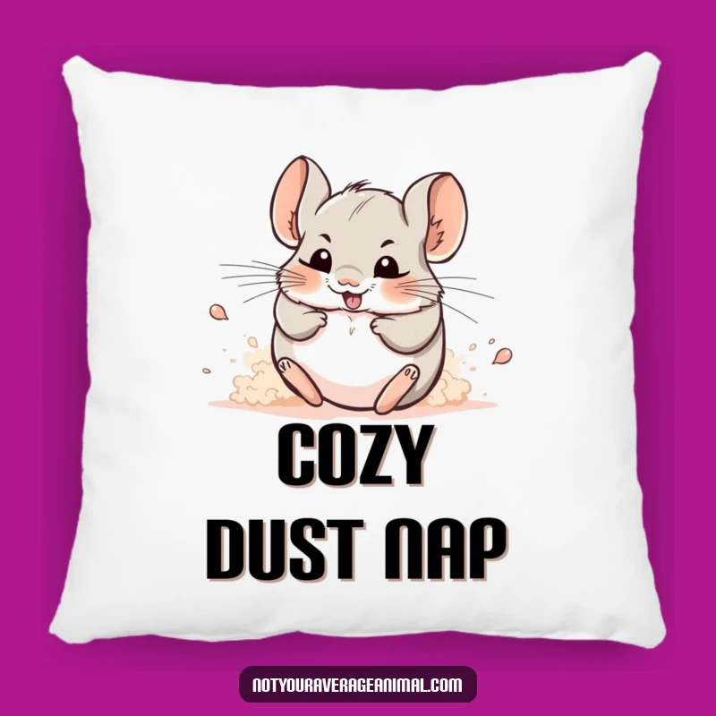 Funny Chinchilla Dust Pillow: Cuddle Up with Cheerful Fluffiness