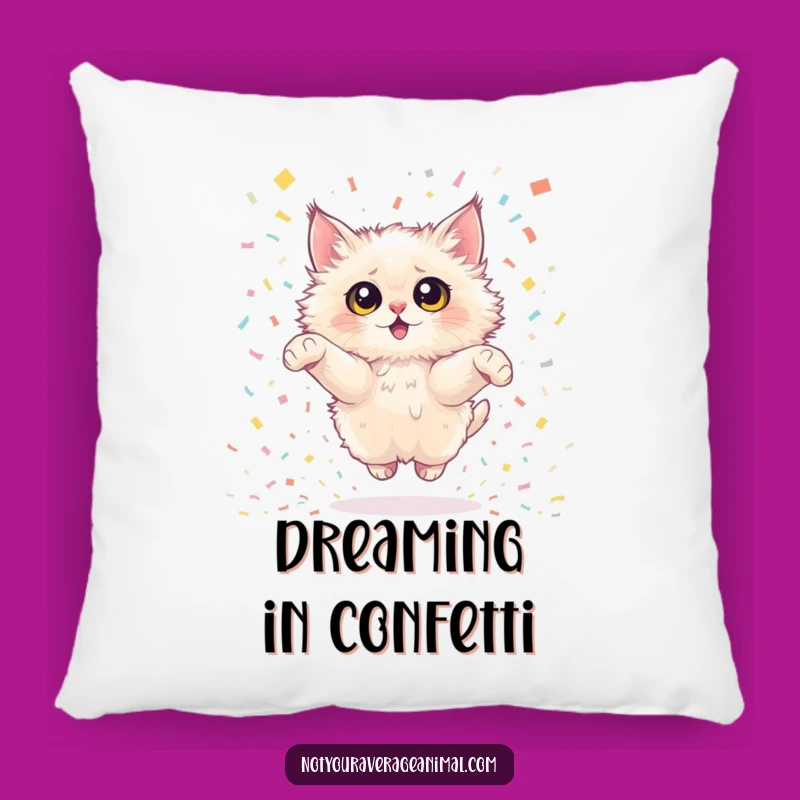 Funny Cat Pillow: Joyful Leap Decor, Comfy & Cute Celebration Gift