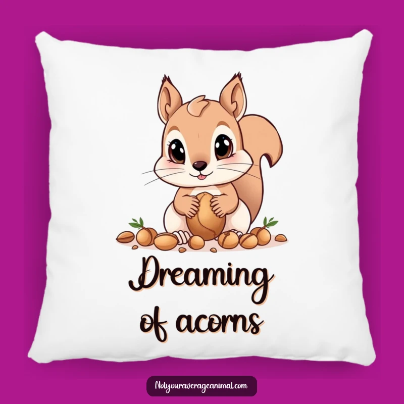Funny Squirrel Pillow - Big Eyes Gathering Nuts, Cozy & Cute Gift!