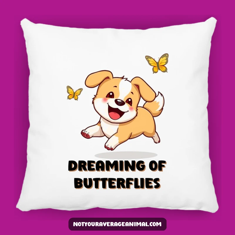 Funny Happy Dog Butterfly Pillow - Cozy Funny Dog Decor