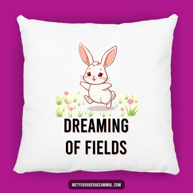 Funny Cheerful Rabbit Field Pillow - Cozy Funny Animal Decor