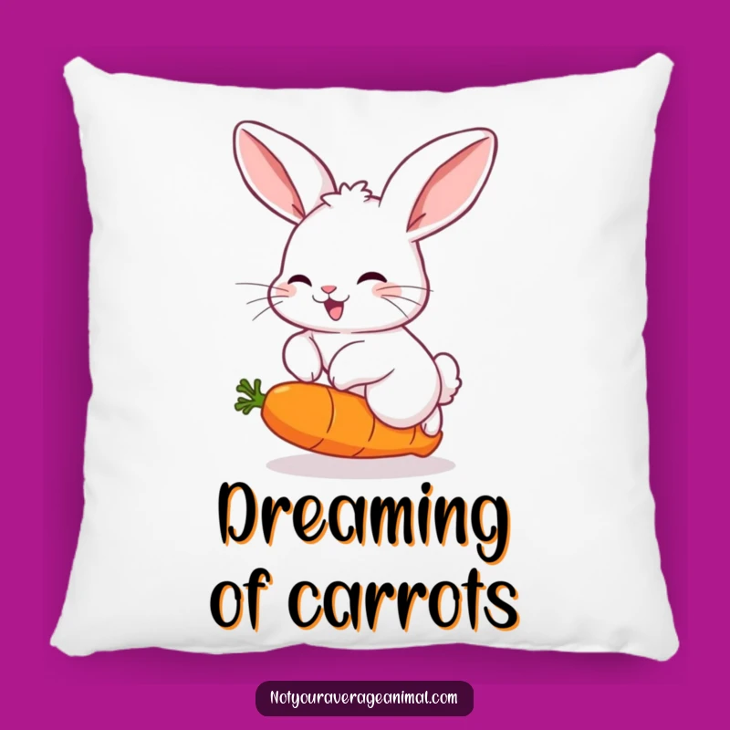 Funny Comfort Pillow: Rabbit's Bouncing Carrot Hop Design