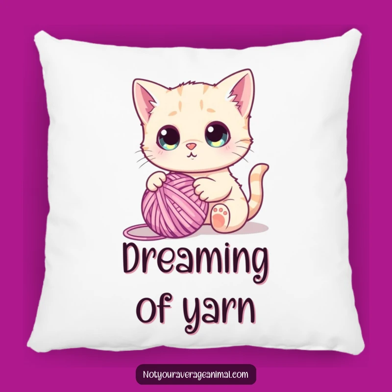 Funny Cute Cat Yarn Ball Pillow - Cozy Funny Cat Decor
